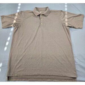 F&G Tech Mens Golf Polo Shirt Gray Short Sleeve Performance Stretch Large